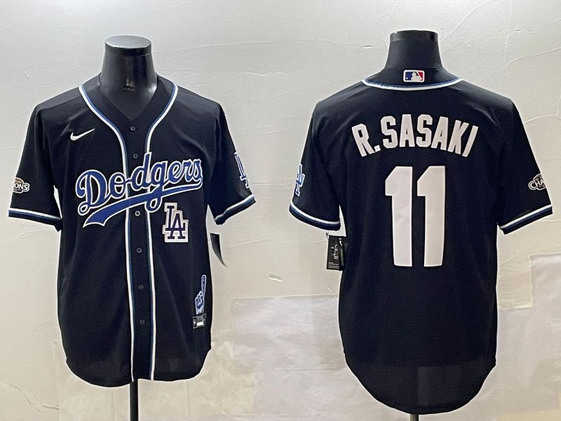 Men Los Angeles Dodgers #11 R.Sasaki Black Fashion Game 2025 Nike MLB Jersey style 30610->los angeles dodgers->MLB Jersey